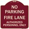 Signmission No Parking Fire Lane Authorized Personnel Heavy-Gauge Aluminum Sign, 18" x 18", BU-1818-23621 A-DES-BU-1818-23621 - alternate 1